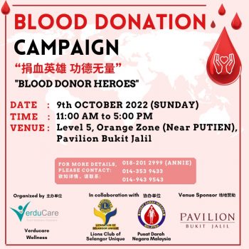 Blood-Donation-Campaign-at-Pavilion-Bukit-Jalil-350x350 - Events & Fairs Kuala Lumpur Others Selangor 