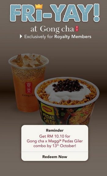 Gong-Cha-Royalty-Members-10.10-Promotion-350x576 - Beverages Food , Restaurant & Pub Johor Kedah Kelantan Kuala Lumpur Melaka Negeri Sembilan Pahang Penang Perak Perlis Promotions & Freebies Putrajaya Sabah Sarawak Selangor Terengganu 