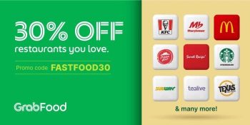 GrabFood-Fast-Food-30-off-Promo-Code-350x175 - Beverages Food , Restaurant & Pub Johor Kedah Kelantan Kuala Lumpur Melaka Negeri Sembilan Online Store Pahang Penang Perak Perlis Promotions & Freebies Putrajaya Sabah Sarawak Selangor Terengganu 