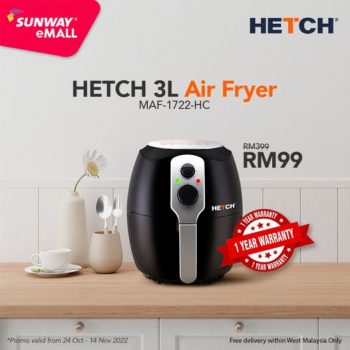 HETCH-3L-Air-Fryer-Special-Promotion-at-Sunway-eMall-350x350 - Electronics & Computers IT Gadgets Accessories Kitchen Appliances Promotions & Freebies 