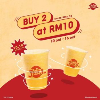 JUICY-10.10-Promotion-350x350 - Beverages Food , Restaurant & Pub Johor Kedah Kelantan Kuala Lumpur Melaka Negeri Sembilan Online Store Pahang Penang Perak Perlis Promotions & Freebies Putrajaya Sabah Sarawak Selangor Terengganu 