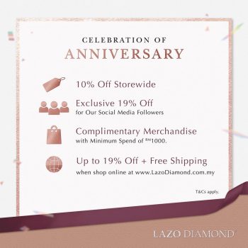 Lazo-Diamond-19th-Anniversary-Deal-1-350x350 - Gifts , Souvenir & Jewellery Jewels Johor Kedah Kelantan Kuala Lumpur Melaka Negeri Sembilan Pahang Penang Perak Perlis Promotions & Freebies Putrajaya Sabah Sarawak Selangor Terengganu 