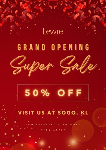 Lewre-Grand-Opening-Super-Sale-at-SOGO-350x495 - Beauty & Health Cosmetics Kuala Lumpur Malaysia Sales Personal Care Selangor Skincare 
