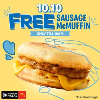 McDonalds-Free-Sausage-McMuffin-Deal-350x350 - Beverages Fast Food Food , Restaurant & Pub Johor Kedah Kelantan Kuala Lumpur Melaka Negeri Sembilan Pahang Penang Perak Perlis Promotions & Freebies Putrajaya Sabah Sarawak Selangor Terengganu 