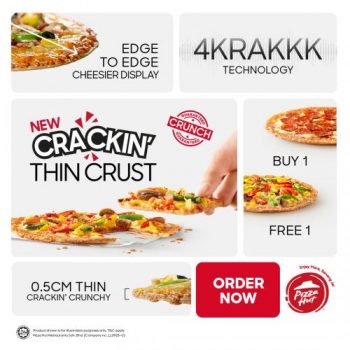 Pizza-Hut-Crackin-Thin-Crust-Buy-1-Free-1-Promotion-350x350 - Beverages Food , Restaurant & Pub Johor Kedah Kelantan Kuala Lumpur Melaka Negeri Sembilan Online Store Pahang Penang Perak Perlis Pizza Promotions & Freebies Putrajaya Sabah Sarawak Selangor Terengganu 