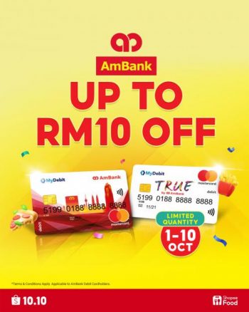 ShopeeFood-AmBank-Debit-Card-RM10-OFF-Promotion-350x438 - AmBank Bank & Finance Beverages Food , Restaurant & Pub Johor Kedah Kelantan Kuala Lumpur Melaka Negeri Sembilan Online Store Pahang Perak Perlis Promotions & Freebies Putrajaya Sabah Sarawak Selangor Terengganu 