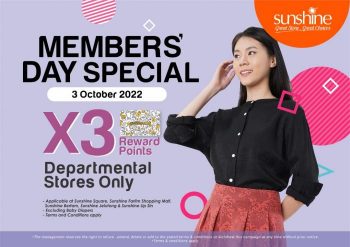 Sunshine-Members-Day-Promotion-3X-Reward-Points-350x247 - Penang Promotions & Freebies Supermarket & Hypermarket 