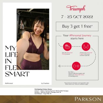 Triumph-Special-Promotion-at-Parkson-350x350 - Fashion Accessories Fashion Lifestyle & Department Store Johor Kedah Kelantan Kuala Lumpur Lingerie Melaka Negeri Sembilan Pahang Penang Perak Perlis Promotions & Freebies Putrajaya Sabah Sarawak Selangor Terengganu Underwear 