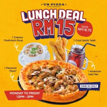 US-Pizza-Lunch-Deal-Promotion-350x350 - Beverages Food , Restaurant & Pub Johor Kedah Kelantan Kuala Lumpur Melaka Negeri Sembilan Pahang Penang Perak Perlis Pizza Promotions & Freebies Putrajaya Sabah Sarawak Selangor Terengganu 