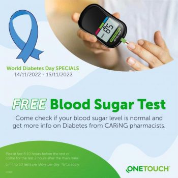 Caring-Pharmacy-World-Diabetes-Day-FREE-Blood-Sugar-Test-Promotion-350x350 - Beauty & Health Health Supplements Johor Kedah Kelantan Kuala Lumpur Melaka Negeri Sembilan Pahang Penang Perak Perlis Personal Care Promotions & Freebies Putrajaya Sabah Sarawak Selangor Terengganu 