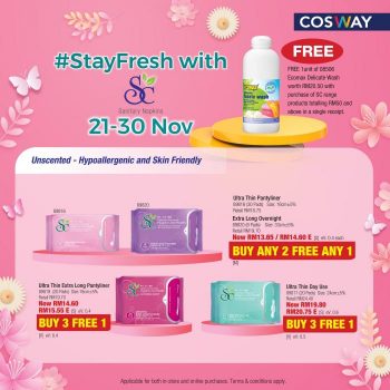 Cosway-Sanitary-Napkins-Promotion-1-350x350 - Beauty & Health Johor Kedah Kelantan Kuala Lumpur Melaka Negeri Sembilan Online Store Pahang Penang Perak Perlis Personal Care Promotions & Freebies Putrajaya Sabah Sarawak Selangor Terengganu 