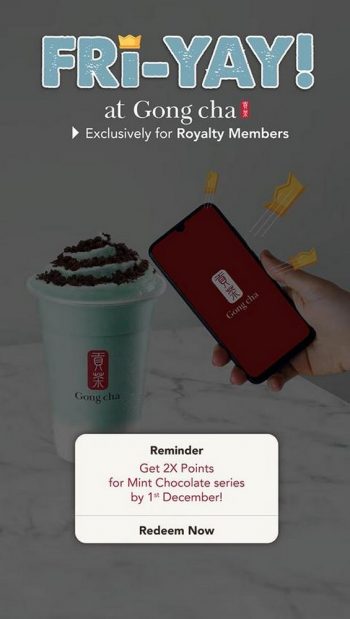 Gong-Cha-Royalty-Members-2X-Points-Promotion-350x619 - Beverages Food , Restaurant & Pub Johor Kedah Kelantan Kuala Lumpur Melaka Negeri Sembilan Pahang Penang Perak Perlis Promotions & Freebies Putrajaya Sabah Sarawak Selangor Terengganu 