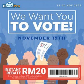 HomePro-General-Election-Promotion-350x350 - Electronics & Computers Furniture Home & Garden & Tools Home Appliances Home Decor Johor Kitchen Appliances Kuala Lumpur Melaka Penang Perak Promotions & Freebies Selangor 