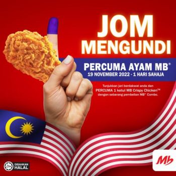 Marrybrown-General-Election-Promotion-350x350 - Beverages Food , Restaurant & Pub Johor Kedah Kelantan Kuala Lumpur Melaka Negeri Sembilan Pahang Penang Perak Perlis Promotions & Freebies Putrajaya Sabah Sarawak Selangor Terengganu 