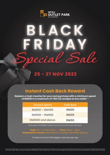 Mitsui-Outlet-Park-Black-Friday-Sale-Instant-Cash-Back-Reward-350x495 - Malaysia Sales Others Selangor 