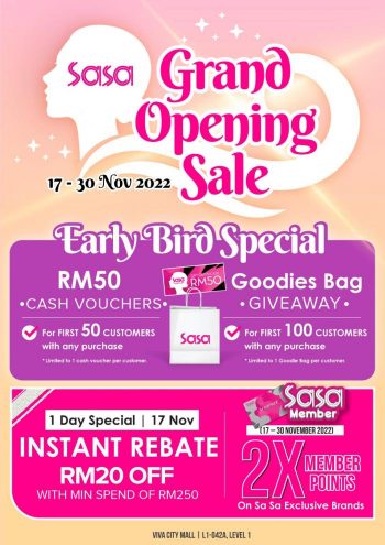 SaSa-Grand-Opening-Sale-at-Vivacity-Megamall-350x495 - Beauty & Health Cosmetics Fragrances Health Supplements Malaysia Sales Personal Care Sarawak Skincare 