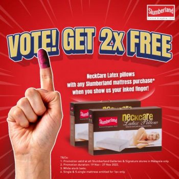 Slumberland-General-Election-Promotion-350x350 - Beddings Home & Garden & Tools Johor Kedah Kelantan Kuala Lumpur Mattress Melaka Negeri Sembilan Pahang Penang Perak Perlis Promotions & Freebies Putrajaya Sabah Sarawak Selangor Terengganu 
