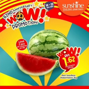 Sunshine-62nd-Anniversary-WOW-Promotion-1-350x349 - Penang Promotions & Freebies Supermarket & Hypermarket 