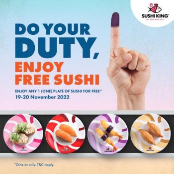 Sushi-King-GE15-General-Election-Promotion-350x350 - Beverages Food , Restaurant & Pub Johor Kedah Kelantan Kuala Lumpur Melaka Negeri Sembilan Pahang Penang Perak Perlis Promotions & Freebies Putrajaya Sabah Sarawak Selangor Sushi Terengganu 