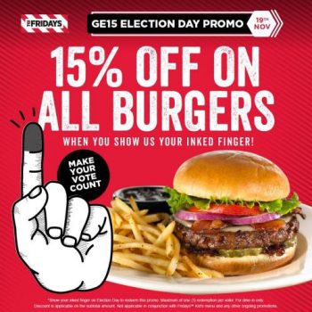 TGI-Fridays-GE15-Election-Day-Promotion-350x350 - Beverages Food , Restaurant & Pub Johor Kedah Kelantan Kuala Lumpur Melaka Negeri Sembilan Pahang Penang Perak Perlis Promotions & Freebies Putrajaya Sabah Sarawak Selangor Terengganu 