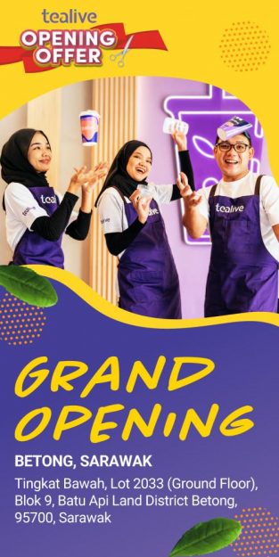 Tealive-Opening-Promotion-at-Betong-Sarawak-313x625 - Beverages Food , Restaurant & Pub Promotions & Freebies Sales Happening Now In Malaysia Sarawak 