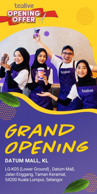 Tealive-Opening-Promotion-at-Datum-Mall-313x625 - Beverages Food , Restaurant & Pub Kuala Lumpur Promotions & Freebies Selangor 