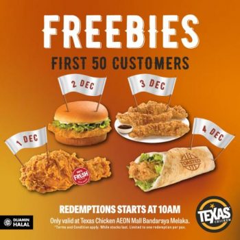 Texas-Chicken-Opening-Promotion-at-AEON-Mall-Bandaraya-Melaka-1-350x350 - Beverages Food , Restaurant & Pub Melaka Promotions & Freebies 