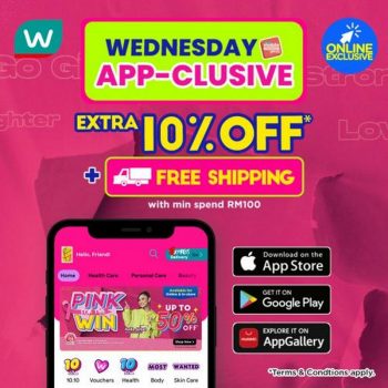 Watsons-Online-Wednesday-App-clusive-Promotion-1-350x350 - Beauty & Health Cosmetics Fragrances Hair Care Health Supplements Johor Kedah Kelantan Kuala Lumpur Melaka Negeri Sembilan Online Store Pahang Penang Perak Perlis Personal Care Promotions & Freebies Putrajaya Sabah Sarawak Selangor Skincare Terengganu 