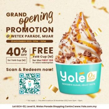 Yole-Opening-Promotion-at-Wetex-Parade-Muar-350x350 - Beverages Food , Restaurant & Pub Johor Promotions & Freebies 