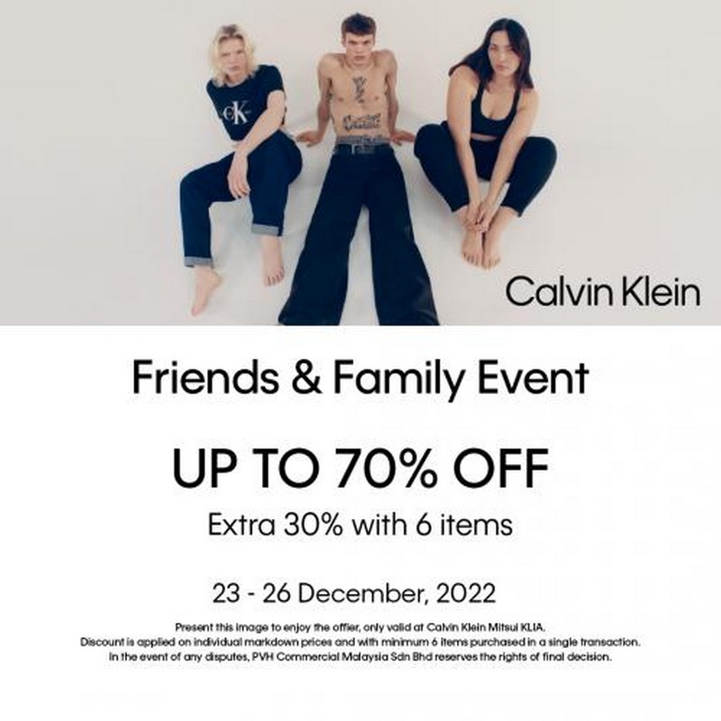 23-26 Dec 2022: Calvin Klein Friends & Family Sale at Mitsui Outlet Park -  