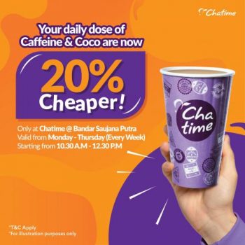 Chatime-20-OFF-Promotion-at-Bandar-Saujana-Putra-350x350 - Beverages Food , Restaurant & Pub Promotions & Freebies Selangor 