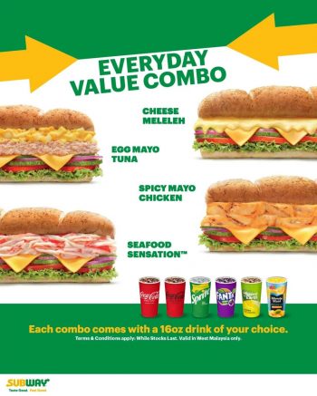 Subway-Everyday-Value-Combo-Deal-350x437 - Beverages Food , Restaurant & Pub Johor Kedah Kelantan Kuala Lumpur Melaka Negeri Sembilan Pahang Penang Perak Perlis Promotions & Freebies Putrajaya Sabah Sarawak Selangor Terengganu 