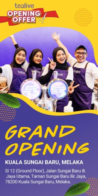 Tealive-Opening-Promotion-at-Kuala-Sungai-Baru-Melaka-313x625 - Beverages Food , Restaurant & Pub Melaka Promotions & Freebies 