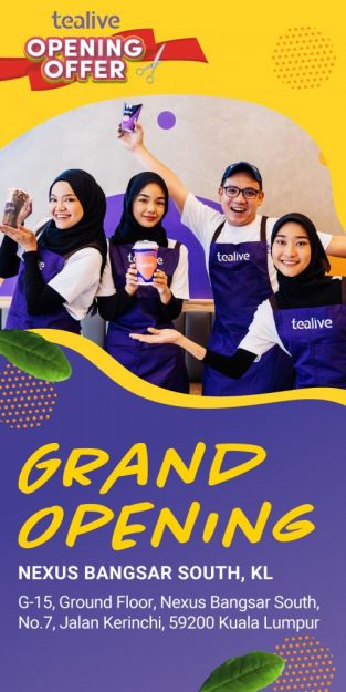 Tealive-Opening-Promotion-at-Nexus-Bangsar-South-313x625 - Beverages Food , Restaurant & Pub Kuala Lumpur Promotions & Freebies Selangor 