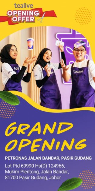 Tealive-Opening-Promotion-at-Petronas-Jalan-Bandar-Pasir-Gudang-313x625 - Beverages Food , Restaurant & Pub Johor Promotions & Freebies 