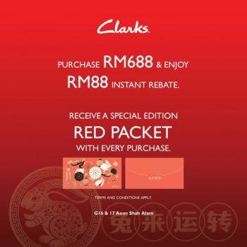 Clarks-Chinese-New-Year-Promotion-at-AEON-Mall-Shah-Alam-350x350 - Bags Fashion Accessories Fashion Lifestyle & Department Store Footwear Handbags Promotions & Freebies Selangor 