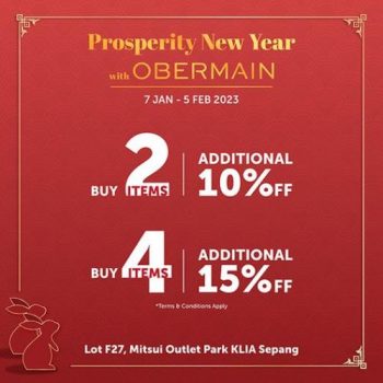 Obermain-Chinese-New-Year-Sale-at-Mitsui-Outlet-Park-350x350 - Bags Fashion Accessories Fashion Lifestyle & Department Store Footwear Handbags Malaysia Sales Selangor 