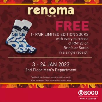 Renoma-Free-Socks-Promotion-at-SOGO-Kuala-Lumpur-350x350 - Fashion Accessories Fashion Lifestyle & Department Store Kuala Lumpur Promotions & Freebies Selangor 
