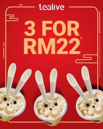 Tealive-3-For-RM22-Promotion-350x438 - Beverages Food , Restaurant & Pub Johor Kedah Kelantan Kuala Lumpur Melaka Negeri Sembilan Pahang Penang Perak Perlis Promotions & Freebies Putrajaya Sabah Sarawak Selangor Terengganu 