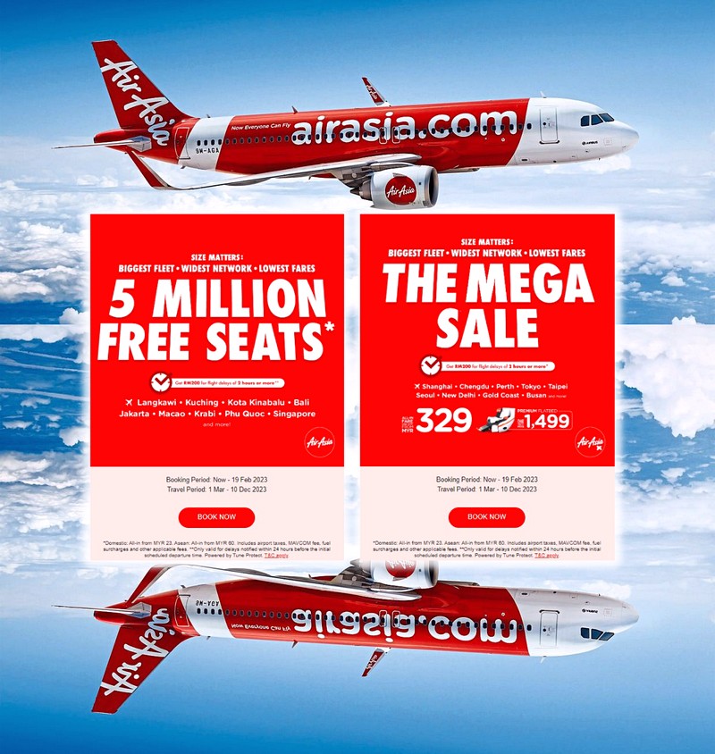 AirAsia-FREE-Tickets-Promotion-2023-FB - Air Fare Johor Kedah Kelantan Kuala Lumpur Location Melaka Nationwide Negeri Sembilan Online Store Pahang Penang Perak Perlis Putrajaya Sabah Sarawak Selangor Sports,Leisure & Travel Terengganu Warehouse Sale & Clearance in Malaysia 