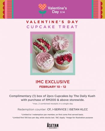 Isetan-The-Daily-Kueh-Valentines-Day-Cupcake-Treat-350x438 - Kuala Lumpur Promotions & Freebies Selangor Supermarket & Hypermarket 