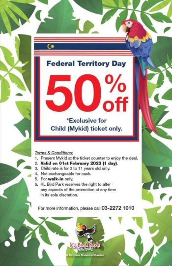 Kuala-Lumpur-Bird-Park-50-Discount-Campaign-350x540 - Kuala Lumpur Promotions & Freebies Selangor Sports,Leisure & Travel Theme Parks 