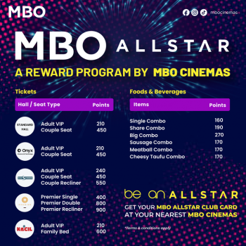 MBO-Cinemas-AllStar-Loyalty-Program-Freebies-Giveaways-2-350x350 - Cinemas Events & Fairs Johor Kedah Kelantan Kuala Lumpur Melaka Movie & Music & Games Negeri Sembilan Online Store Pahang Penang Perak Perlis Putrajaya Sabah Sales Happening Now In Malaysia Sarawak Selangor Terengganu 
