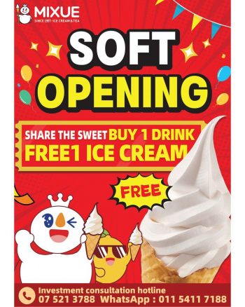 MIXUE-Soft-Opening-at-Taman-Bayu-Tinggi-Klang-350x438 - Beverages Food , Restaurant & Pub Ice Cream Promotions & Freebies Selangor 