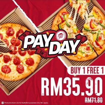 Pizza-Hut-Offers-Buy-1-Free-1-Payday-Promo-350x350 - Beverages Food , Restaurant & Pub Johor Kedah Kelantan Kuala Lumpur Melaka Negeri Sembilan Pahang Penang Perak Perlis Pizza Promotions & Freebies Putrajaya Sabah Sarawak Selangor Terengganu 