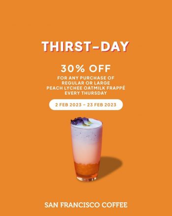 San-Francisco-Coffee-Thirst-Day-Promo-350x438 - Beverages Food , Restaurant & Pub Johor Kedah Kelantan Kuala Lumpur Melaka Negeri Sembilan Pahang Penang Perak Perlis Promotions & Freebies Putrajaya Sabah Sarawak Selangor Terengganu 