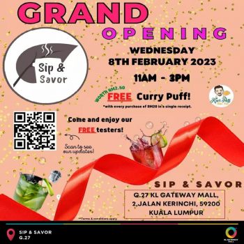Sip-Savor-Grand-Opening-at-KL-Gateway-Mall-350x350 - Beverages Food , Restaurant & Pub Kuala Lumpur Promotions & Freebies Selangor 