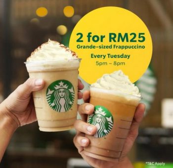 Starbucks-2-Grande-sized-Frappuccino-for-RM25-Promotion-350x341 - Beverages Food , Restaurant & Pub Johor Kedah Kelantan Kuala Lumpur Melaka Negeri Sembilan Pahang Penang Perak Perlis Promotions & Freebies Putrajaya Sabah Sarawak Selangor Terengganu 