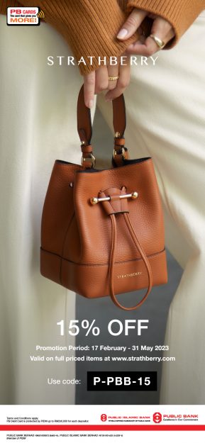 Strathberry-15-off-Promo-with-Public-Bank-289x625 - Bags Bank & Finance Fashion Accessories Fashion Lifestyle & Department Store Handbags Johor Kedah Kelantan Kuala Lumpur Melaka Negeri Sembilan Online Store Pahang Penang Perak Perlis Promotions & Freebies Public Bank Putrajaya Sabah Sarawak Selangor Terengganu 