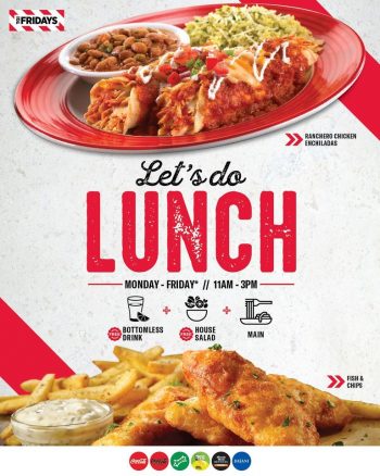 TGI-Fridays-Lunch-Hour-Delight-Promo-350x438 - Beverages Food , Restaurant & Pub Johor Kedah Kelantan Kuala Lumpur Melaka Negeri Sembilan Pahang Penang Perak Perlis Promotions & Freebies Putrajaya Sabah Sarawak Selangor Terengganu 